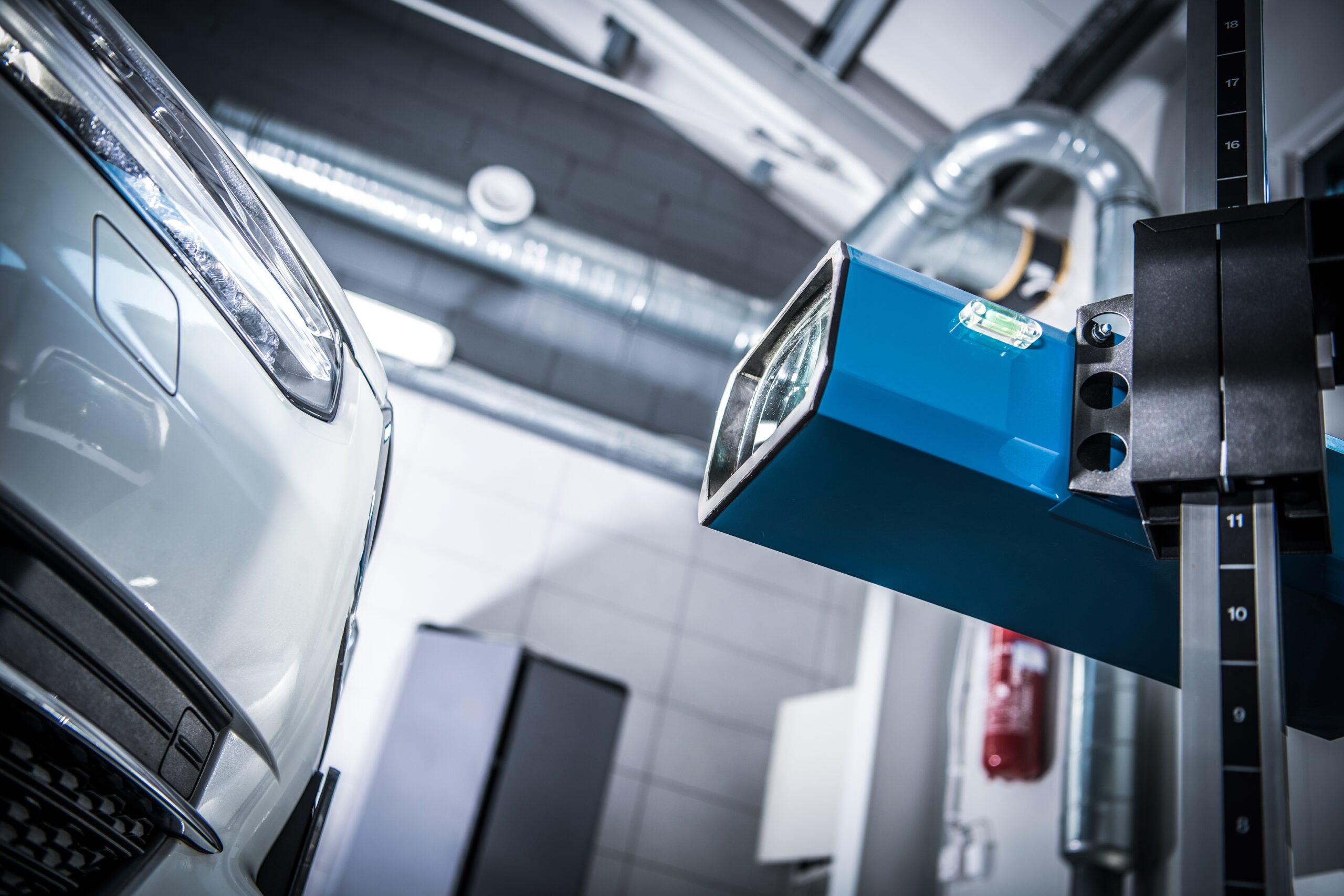 Car Headlight Adjustment and Aim Check Using Professional Headlight Aimer.